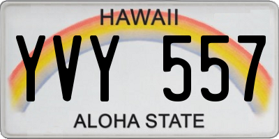 HI license plate YVY557