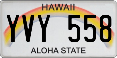 HI license plate YVY558