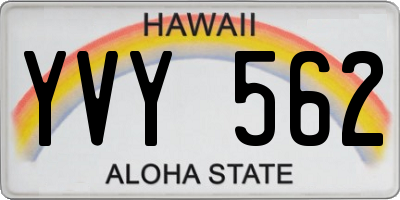 HI license plate YVY562
