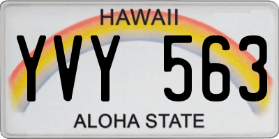 HI license plate YVY563