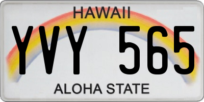 HI license plate YVY565