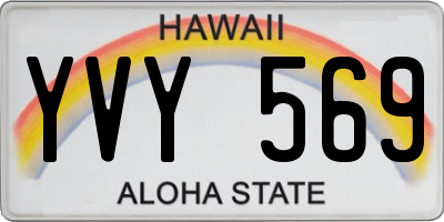 HI license plate YVY569