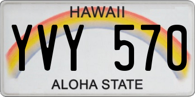 HI license plate YVY570