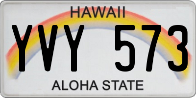 HI license plate YVY573