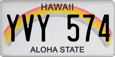 HI license plate YVY574