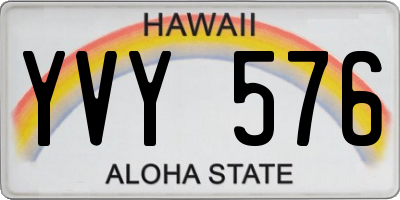 HI license plate YVY576