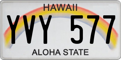 HI license plate YVY577