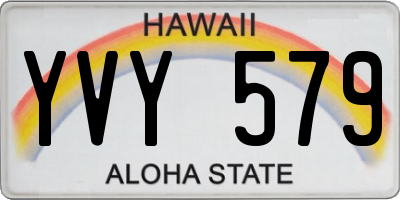 HI license plate YVY579