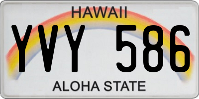 HI license plate YVY586