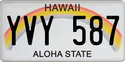 HI license plate YVY587
