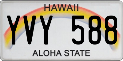 HI license plate YVY588