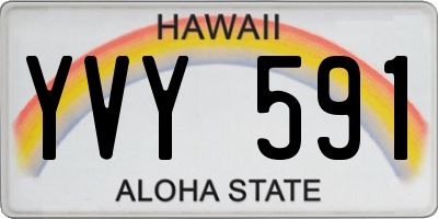 HI license plate YVY591