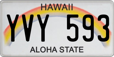 HI license plate YVY593