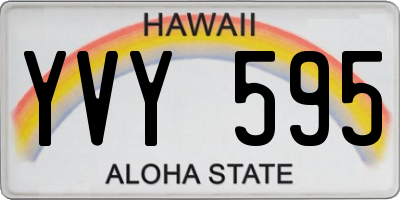 HI license plate YVY595