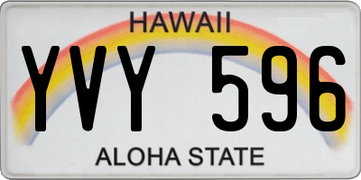 HI license plate YVY596
