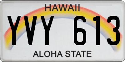 HI license plate YVY613