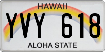 HI license plate YVY618