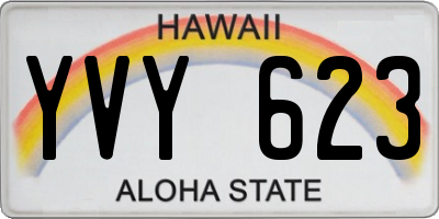 HI license plate YVY623