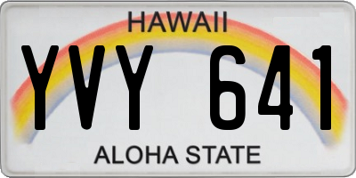 HI license plate YVY641