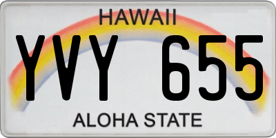 HI license plate YVY655