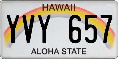 HI license plate YVY657