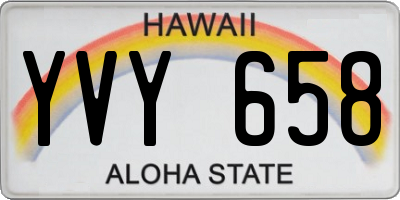 HI license plate YVY658