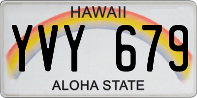 HI license plate YVY679