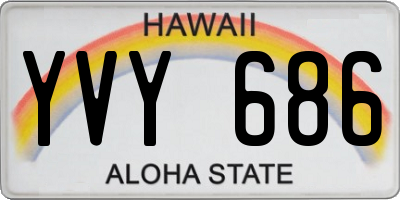 HI license plate YVY686