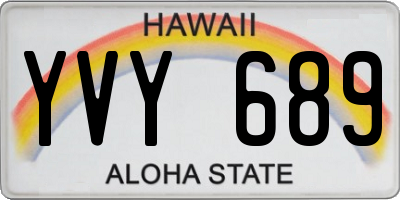 HI license plate YVY689