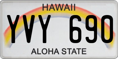 HI license plate YVY690
