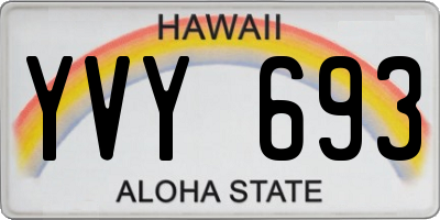 HI license plate YVY693
