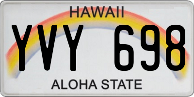HI license plate YVY698