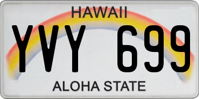 HI license plate YVY699