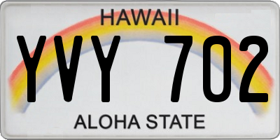 HI license plate YVY702