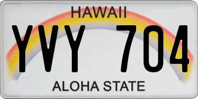 HI license plate YVY704