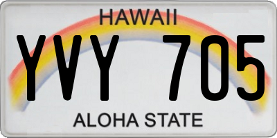 HI license plate YVY705
