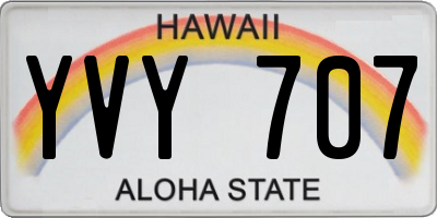 HI license plate YVY707