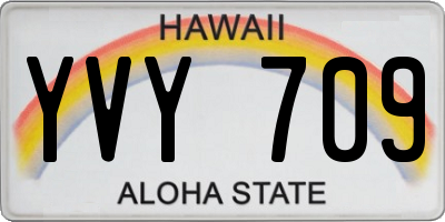 HI license plate YVY709