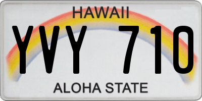 HI license plate YVY710