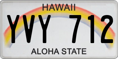 HI license plate YVY712