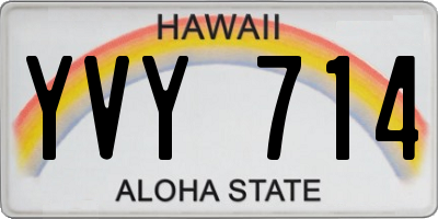HI license plate YVY714