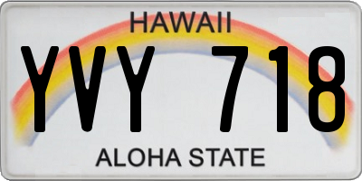 HI license plate YVY718