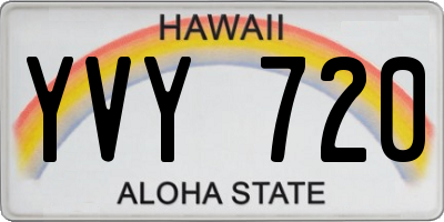 HI license plate YVY720