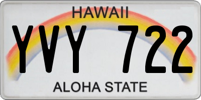 HI license plate YVY722