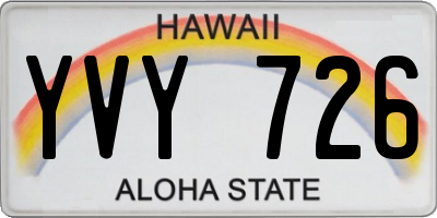 HI license plate YVY726