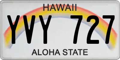 HI license plate YVY727