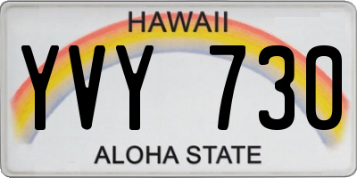 HI license plate YVY730
