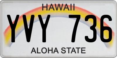 HI license plate YVY736
