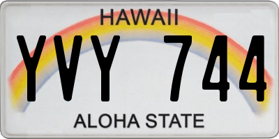 HI license plate YVY744