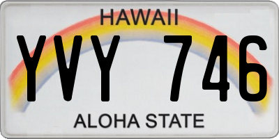 HI license plate YVY746